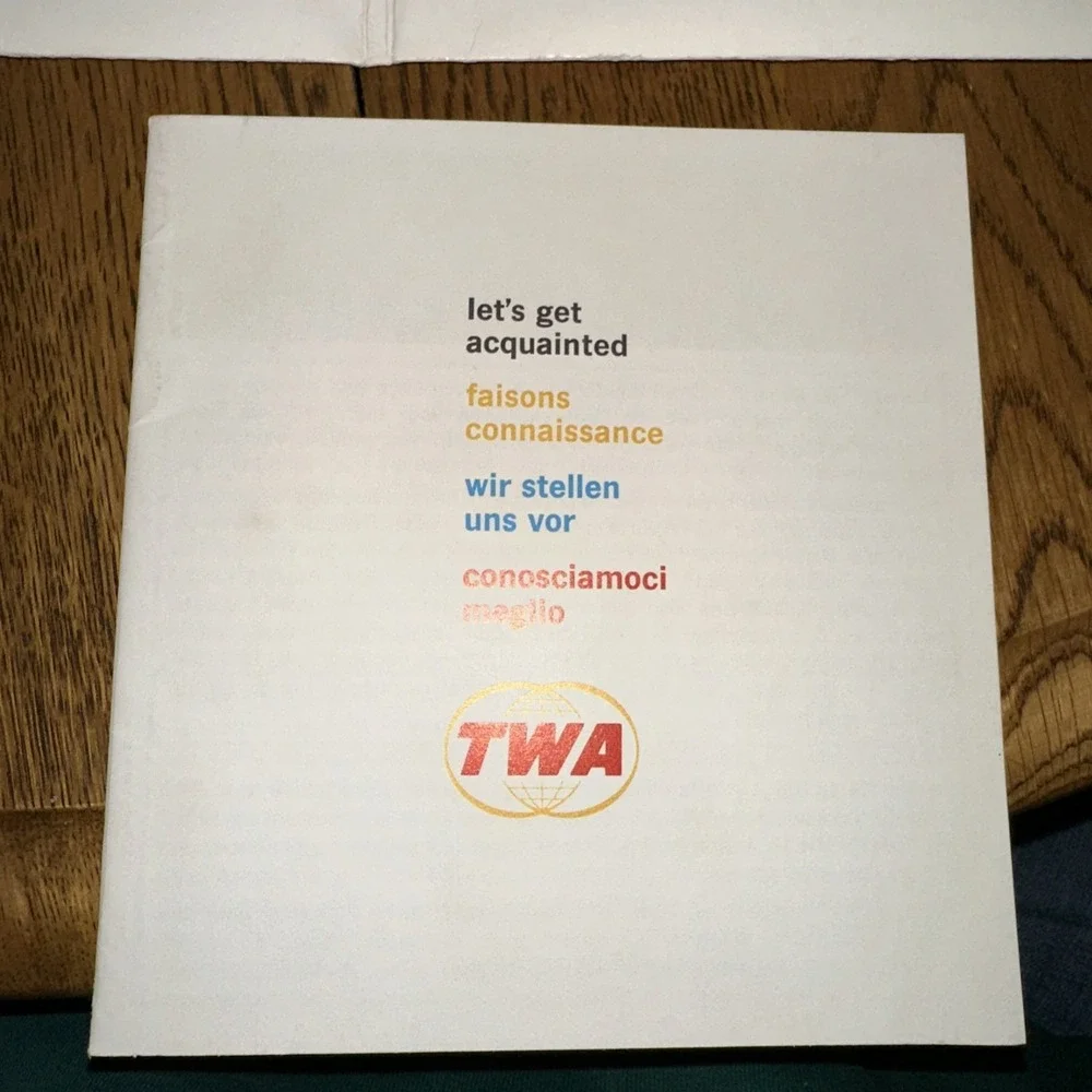 TWA Airlines In Flight Package 1965 Rare Vintage Collectible